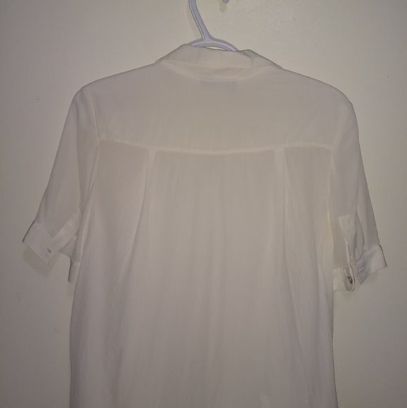 The Kooples Cream Silk Cropped Button Up - Picture 2 of 4